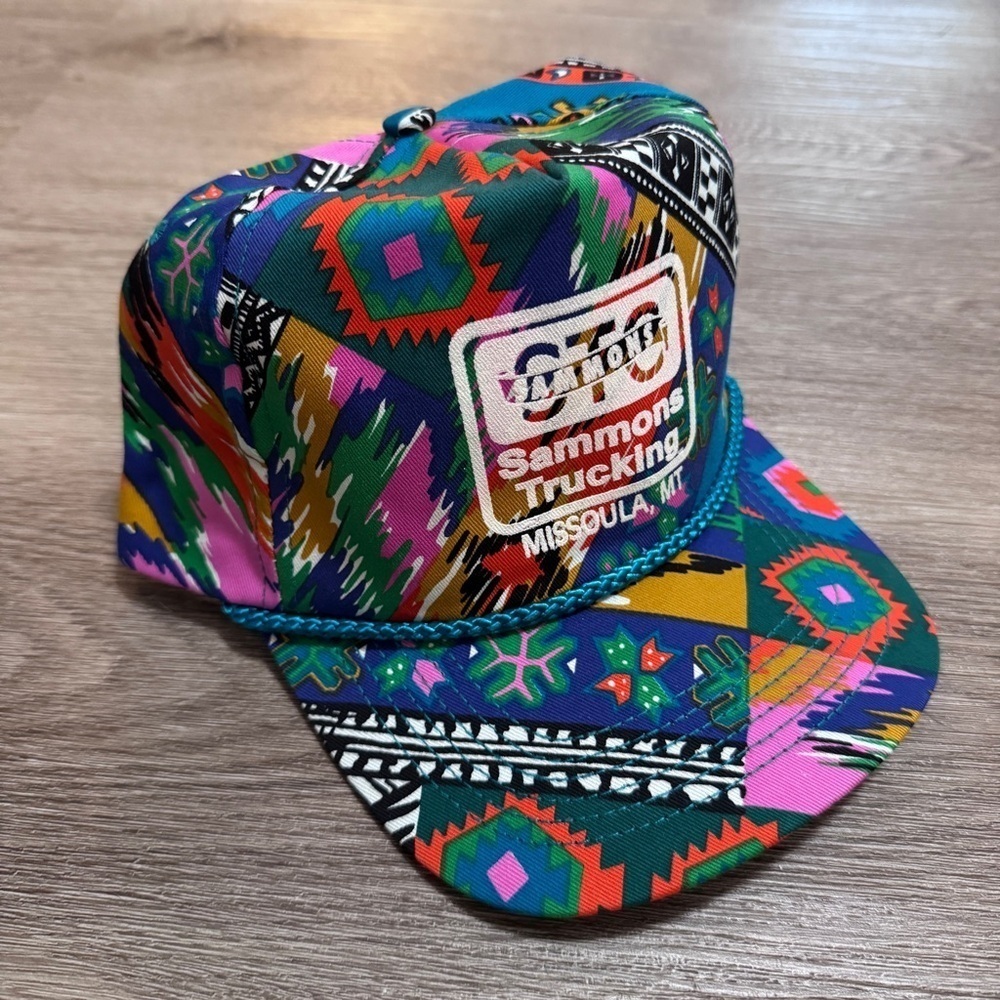 Sammons Trucking Missoula Montana Aztec Colorful SnapBack Hat Trucker